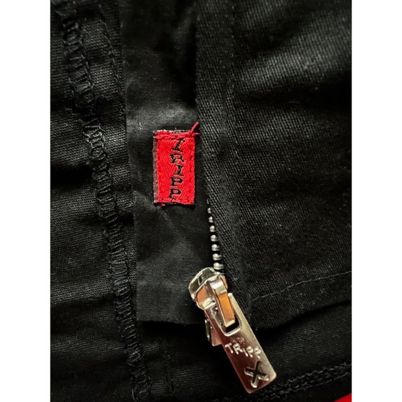 Vintage Y2k Tripp NYC Black Faux Leather Buckles Stud Stretch Cotton Corset Sz 0 - Picture 14 of 16